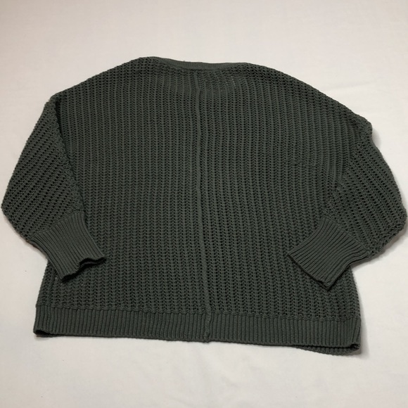 Athleta Sweater Womens Sage Green Open Weave Crew Neck Cotton Blend Size XXS - Picture 6 of 16